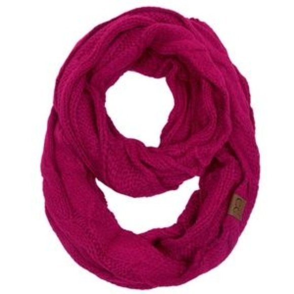 C.C 3pc Knit Warm Pom Beanie Gloves Scarves Set
